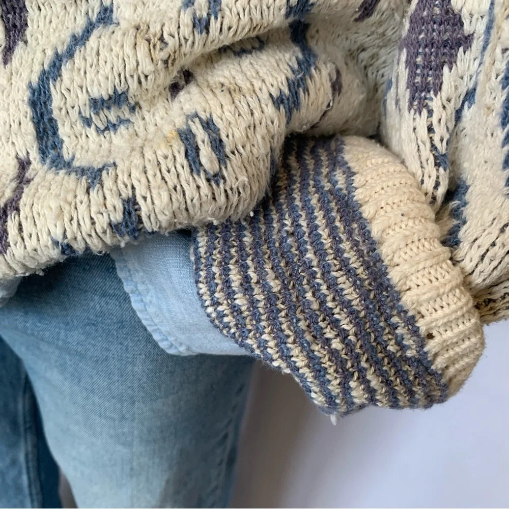 v i n t a g e :: Heavy Oversized Abstract Grandpa Knit Sweater - Picture 14 of 14